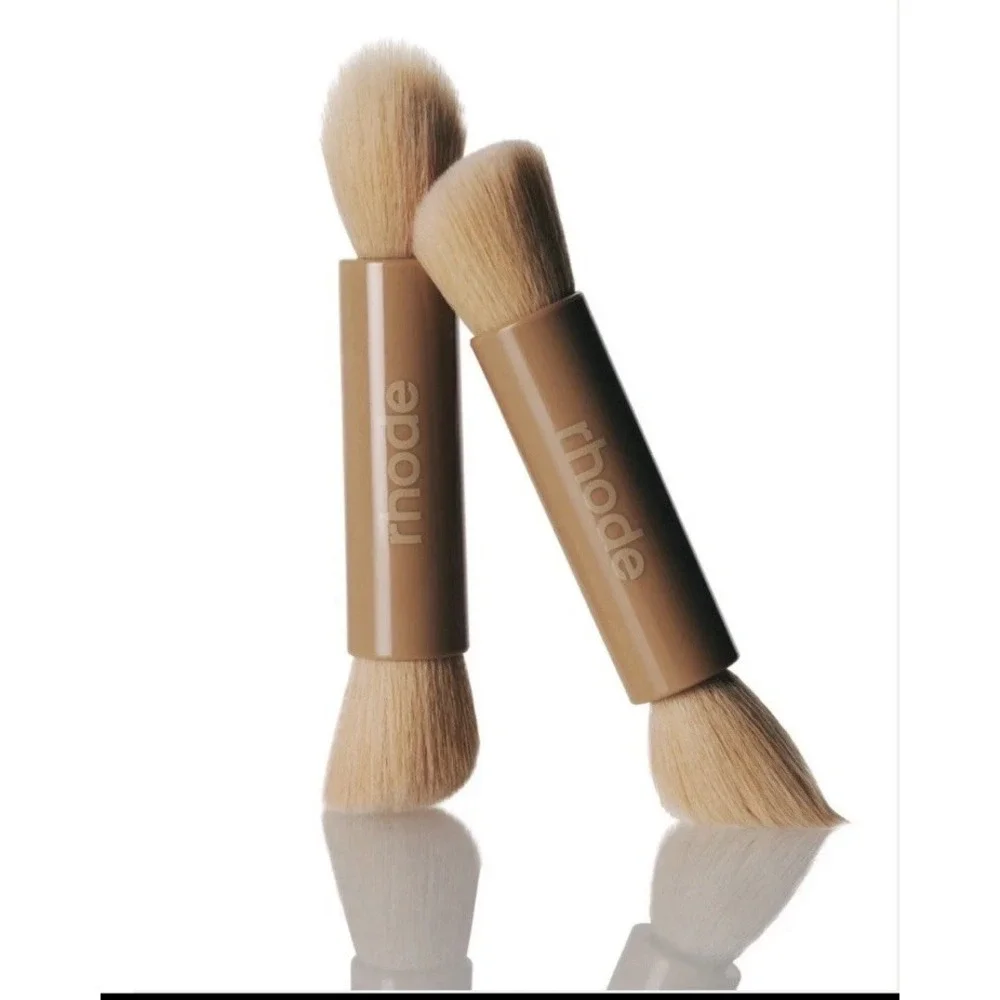 Rhode Double-Ended Blush Brush Beige, Angled & Round Shape Makeup Tool SHIP ASAP